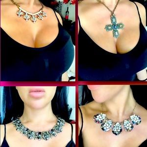 Four (4) costume jewelry necklaces